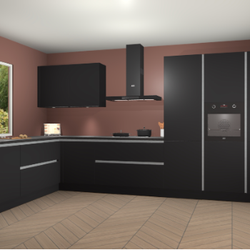 Zwarte greeploze keuken Debrecen 70079