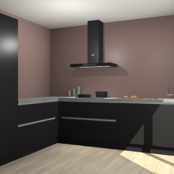 Zwarte greeploze keuken Antibes 62251