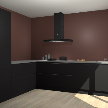 Zwarte greeploze keuken Antibes 62256