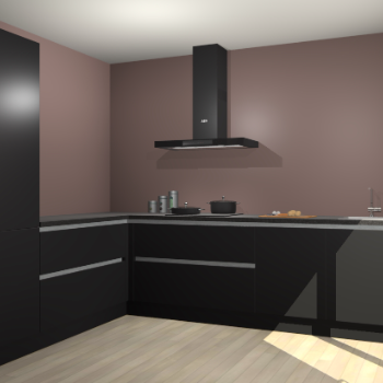 Zwarte greeploze keuken Antibes 62259