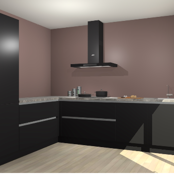 Zwarte greeploze keuken Antibes 62291