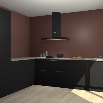 Zwarte greeploze keuken Antibes 62294