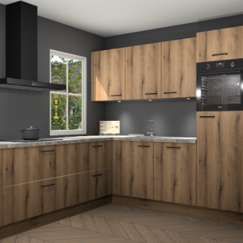 Goud eiken keuken Leeds 85101