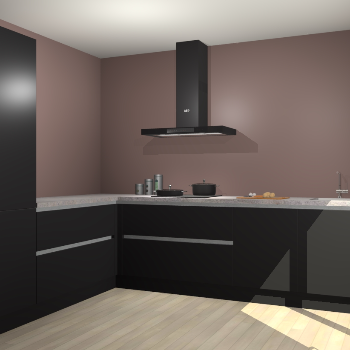 Zwarte greeploze keuken Antibes 62297