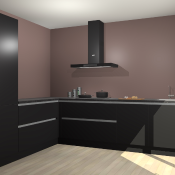 Zwarte greeploze keuken Antibes 62303