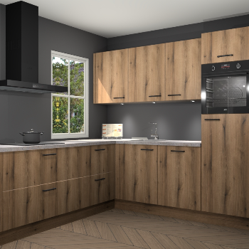 Goud eiken keuken Leeds 85107