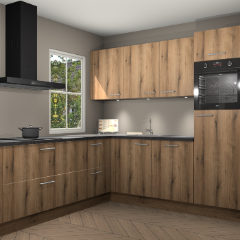 Goud eiken keuken Leeds 85111