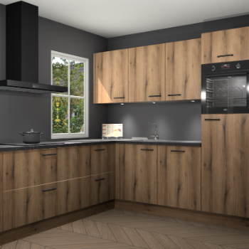 Goud eiken keuken Leeds 85114