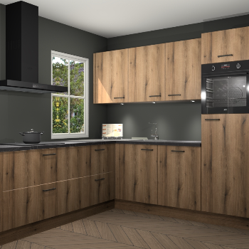 Goud eiken keuken Leeds 85115