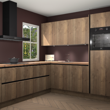 Chocolade eiken greeploze keuken Leeds 85126