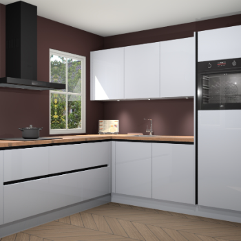 Sneeuwwitte hoogglans greeploze keuken Leeds 85173