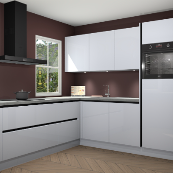 Sneeuwwitte hoogglans greeploze keuken Leeds 85215