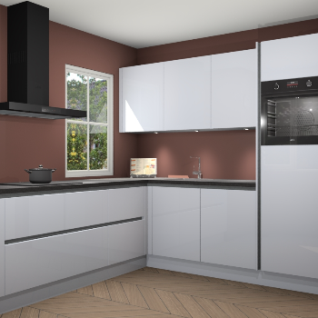 Sneeuwwitte hoogglans greeploze keuken Leeds 85262