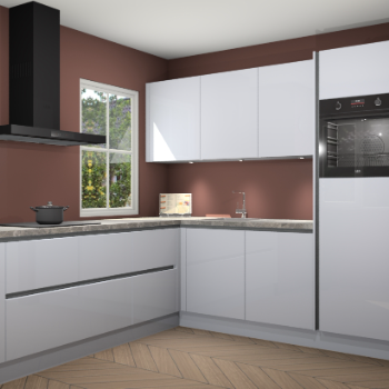 Sneeuwwitte hoogglans greeploze keuken Leeds 85268