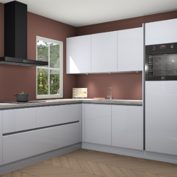 Sneeuwwitte hoogglans greeploze keuken Leeds 85274