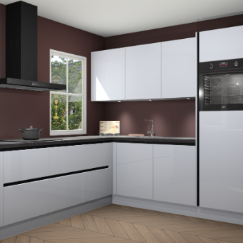 Sneeuwwitte hoogglans greeploze keuken Leeds 85291