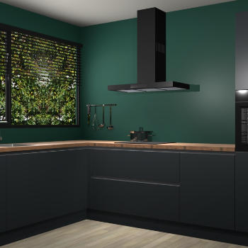 Onyxgrijze greeploze keuken Rhodos 53096