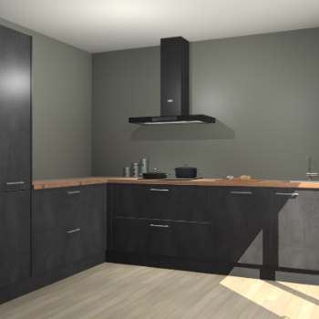 Beton Zwarte keuken Antibes 62807