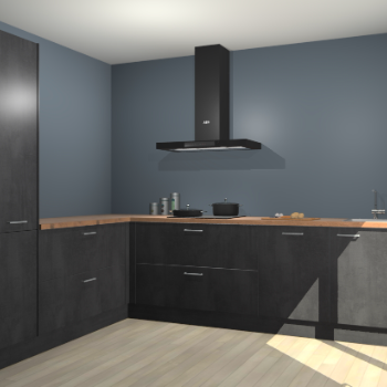 Beton Zwarte keuken Antibes 62809