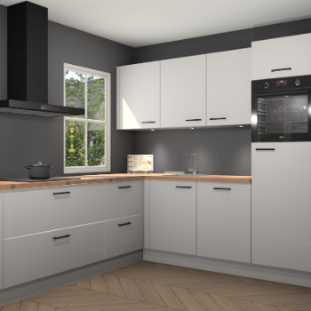 Zijdegrijze hoogglans keuken Leeds 85295