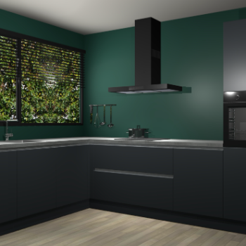 Onyxgrijze greeploze keuken Rhodos 53136