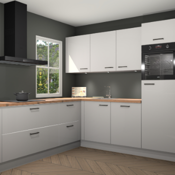 Zijdegrijze hoogglans keuken Leeds 85296