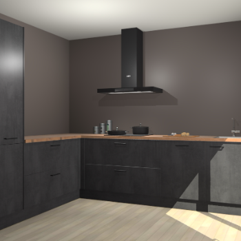 Beton Zwarte keuken Antibes 62811