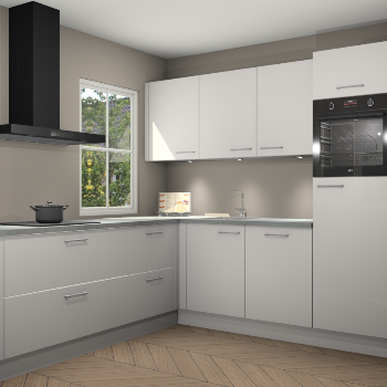 Zijdegrijze hoogglans keuken Leeds 85368