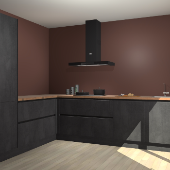 Beton Zwarte greeploze keuken Antibes 62813