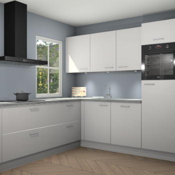 Zijdegrijze hoogglans keuken Leeds 85369