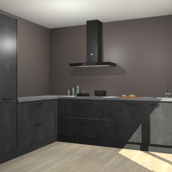 Beton Zwarte keuken Antibes 62879