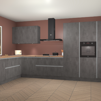 Beton Antraciet greeploze keuken Debrecen 70301