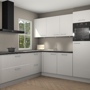 Zijdegrijze hoogglans keuken Leeds 85374