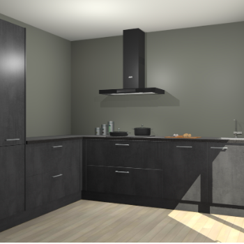 Beton Zwarte keuken Antibes 62888