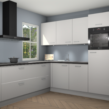 Zijdegrijze hoogglans keuken Leeds 85375