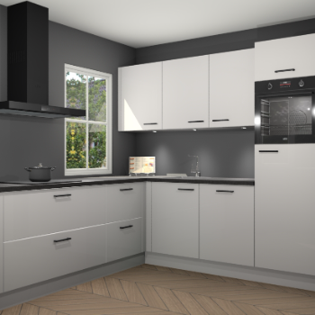 Zijdegrijze hoogglans keuken Leeds 85377