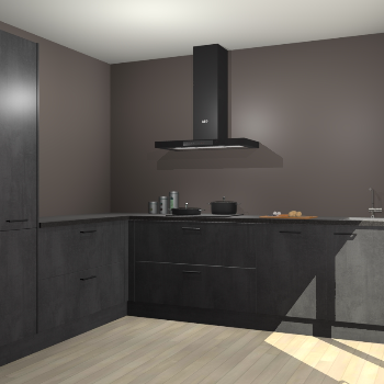 Beton Zwarte keuken Antibes 62891