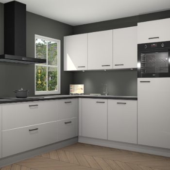 Zijdegrijze hoogglans keuken Leeds 85378