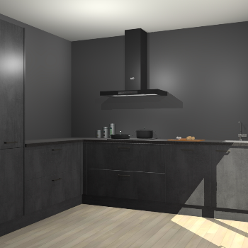 Beton Zwarte keuken Antibes 62892