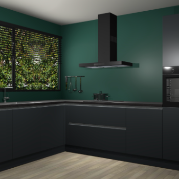 Onyxgrijze greeploze keuken Rhodos 53174