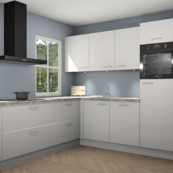 Zijdegrijze hoogglans keuken Leeds 85382