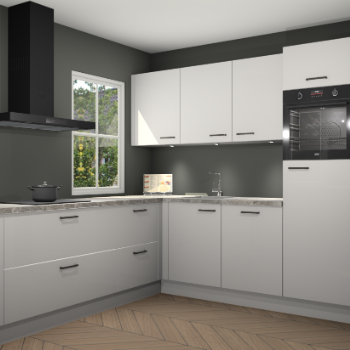 Zijdegrijze hoogglans keuken Leeds 85385