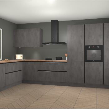 Beton Antraciet greeploze keuken Debrecen 70308