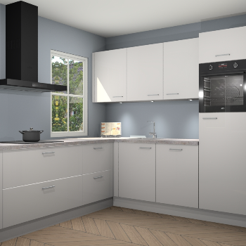 Zijdegrijze hoogglans keuken Leeds 85390