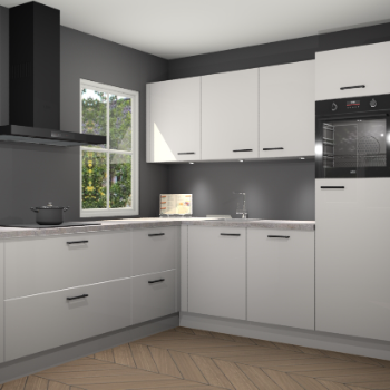 Zijdegrijze hoogglans keuken Leeds 85392