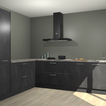 Beton Zwarte keuken Antibes 62894