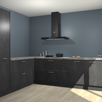 Beton Zwarte keuken Antibes 62895