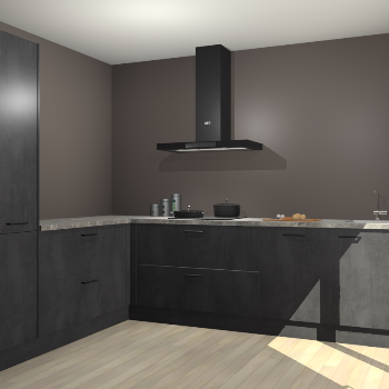 Beton Zwarte keuken Antibes 62897