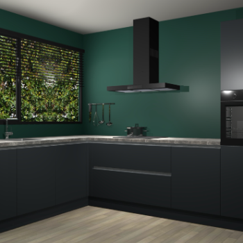 Onyxgrijze greeploze keuken Rhodos 53181