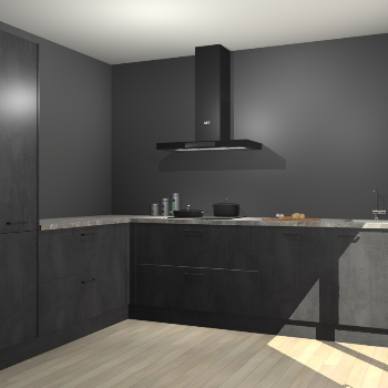 Beton Zwarte keuken Antibes 62898